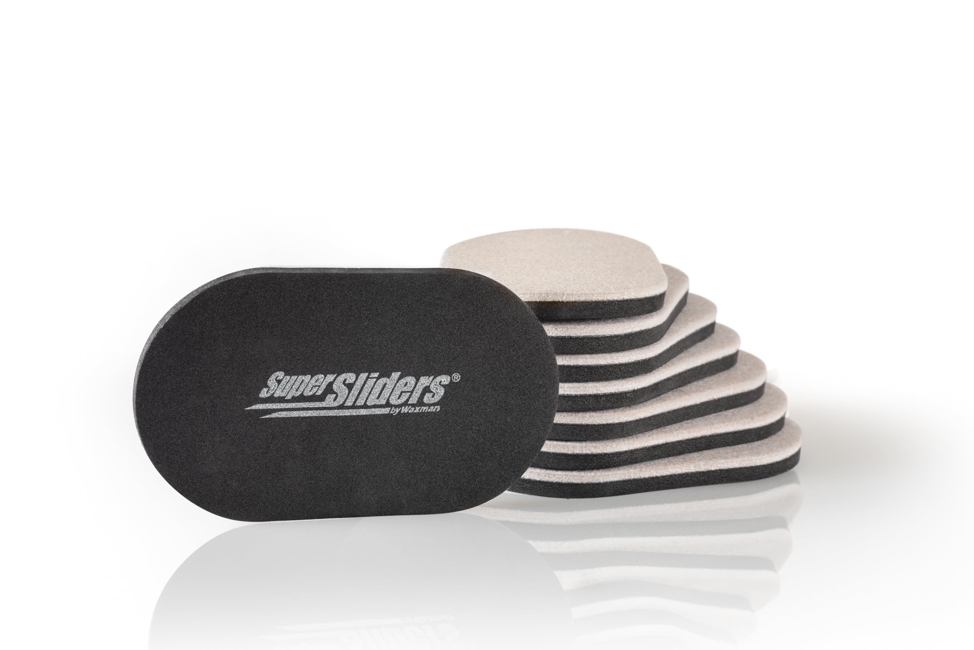 Super Sliders 3 1/2" x 6" Reusable Furniture Sliders, Carpet, Beige (8