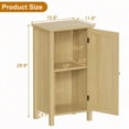 thumbnail image 3 of TROPOW 2-Tier Nightstand with Woven Rattan Door, Bamboo Floor Cabinet for Bedroom, Kitchen, Living Room, Hallway – Slim Design Accent Furniture, Freestanding Space Saving Storage Organizer, 3 of 7