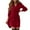 Red, variant on Ichuanyi Dresses for Women 2022, Fall Clearance Women's Fashion Casual Lapel Solid Color Single-Breasted Long Sleeve Belt Dress