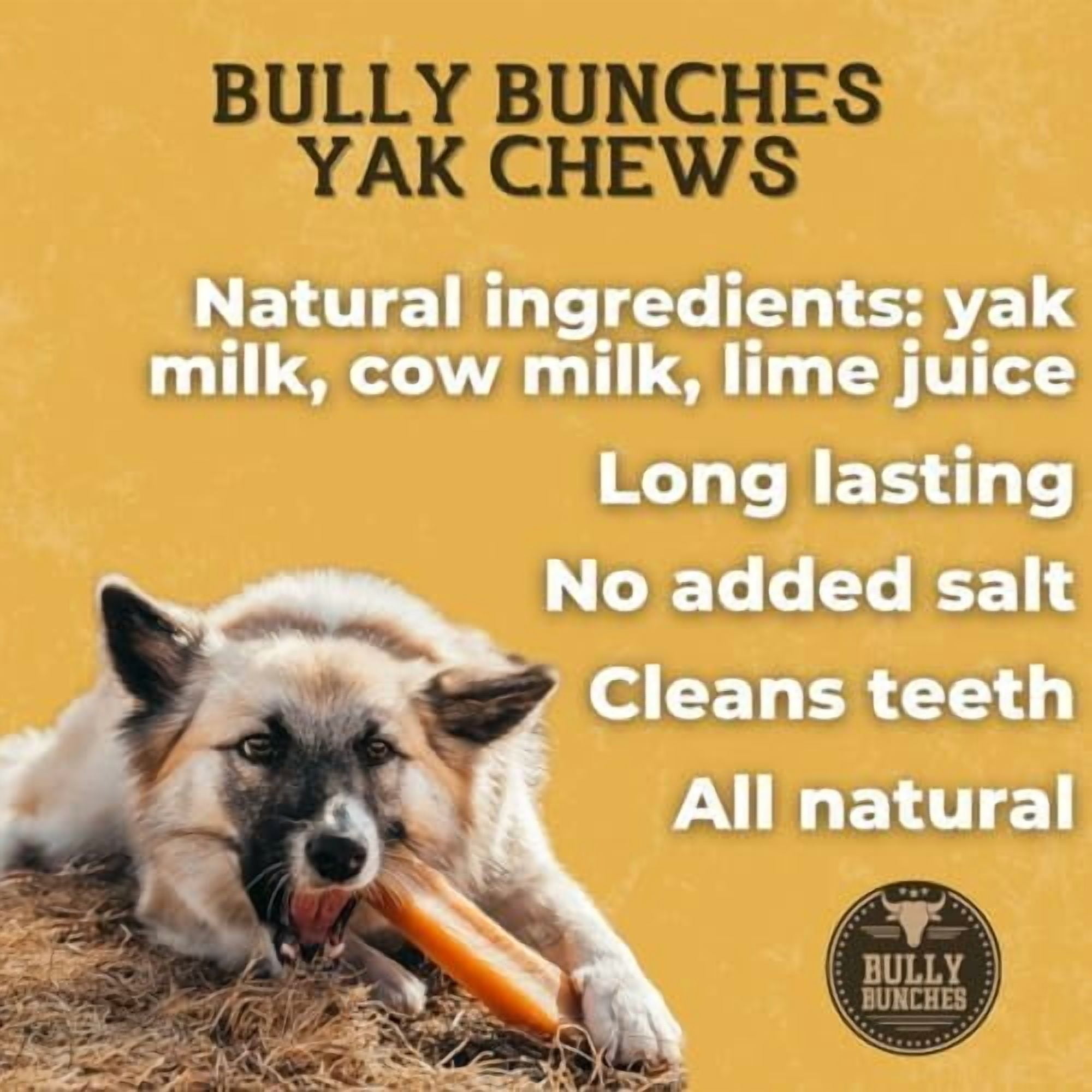 Bully Bunches Small Authentic Himalayan Yak Chew (SMALL) - 6 Pack