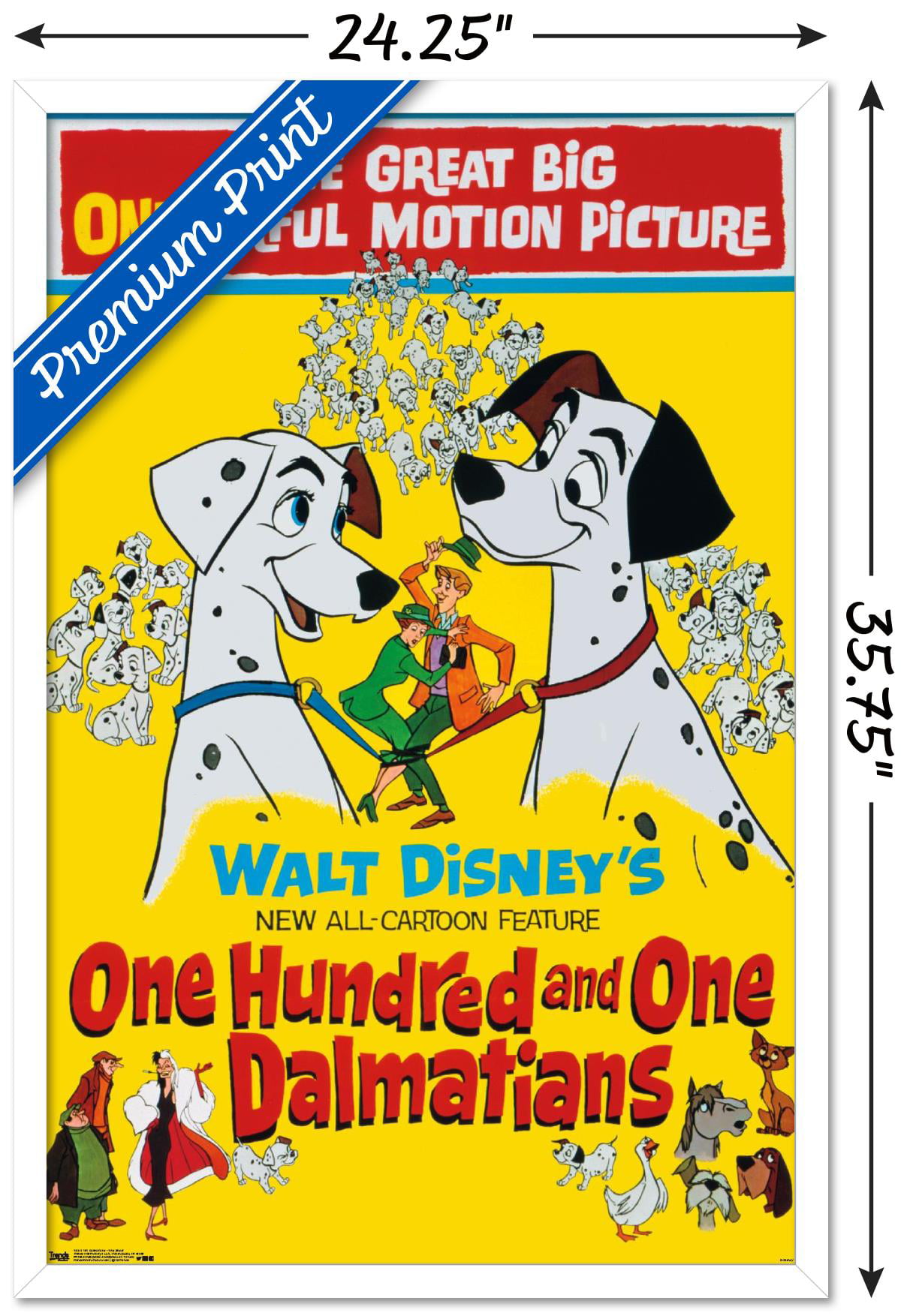 Disney 101 x Frame, Poster One Wooden Dalmatians with 22.375\