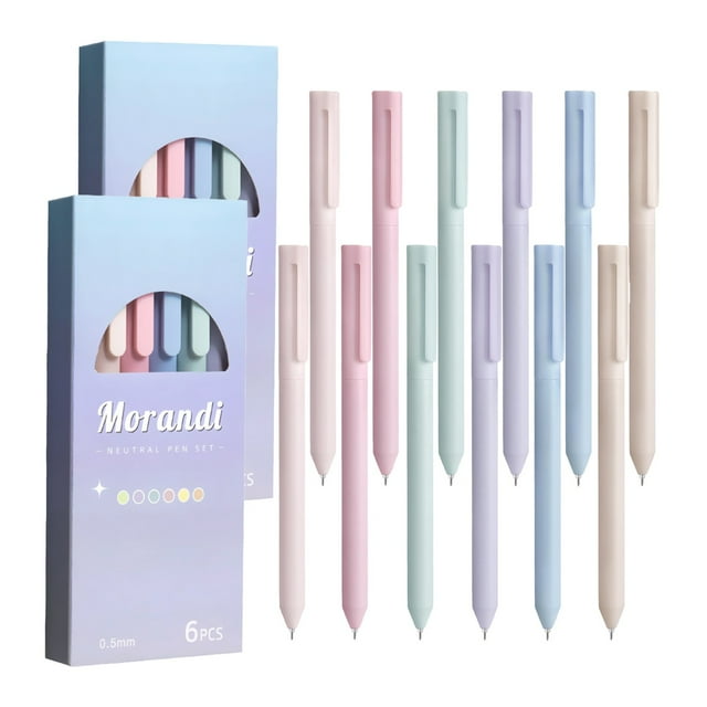 School Supplies!Colored Gel Pens For Note Taking 6PCS Gel Pens Colored Ink & No Smear Retractable Cute Pen Point 0.5mm For Journaling Aesthetic Gel Ink Pen Smooth Writing1ml Light blue