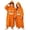 #1 Orange, variant on Krdevn Kids Pumpkin Face Onesie Pajamas, Thick Hooded Halloween Loungewear for Boys Girls Autumn Winter,12-15 Years