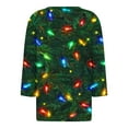 thumbnail image 5 of LEKWK V Neck Christmas T Shirts for Women Xmas Tree V Neck 3/4 Sleeve Tops Ugly Tshirt Christmas Women Winter Christmas Clothing for Women, 5 of 5