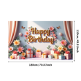 thumbnail image 3 of Floral Design Birthday Banner Decorative Flowers Celebration Banner for Birthday Party Indoor Decoration Event Celebration, 3 of 4