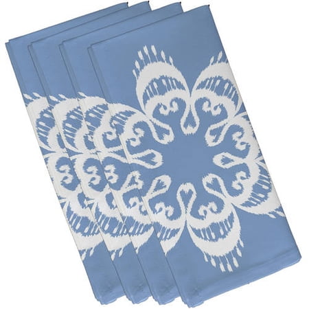 Simply Daisy 19  x 19  Ikat Mandala Geometric Print Napkins  Set of 4