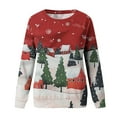 thumbnail image 5 of Ruimatai Chandail de Noël Laid pour Femmes chandail de Vacances Doux Mi-Lourd Chaud Col Rond Chandails de Noël Imprimés Manches Longues Blouse Col Rond Hauts Décontractés, 5 of 5