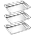 thumbnail image 4 of HEALEEP 3 Pcs Plateau de Cuisson en Acier Inoxydable Argenté Léger, 4 of 8