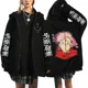 thumbnail image 3 of Jujutsu Kaisen-sudaderas con cremallera Gojo Satoru, chaquetas góticas con cremallera, sudaderas Y2k de Anime japonés, ropa de calle Yuji Itadori Harajuku, 3 of 5