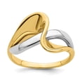 thumbnail image 1 of Solid 14k Yellow and White Gold Two Tone Freeform Style Wave Ring Band Size 9, 1 of 6