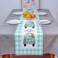thumbnail image 4 of Table Runner Dresser Scarves 36 Inch Long, Teal Green and White Buffalo Plaid Car Linen Dining Table Runners Spring Sunflower Daisy Tabletop Scarf for Wedding Holiday Party Kitchen, 4 of 7