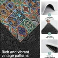 thumbnail image 3 of Brown Traditional Tile Pattern Kitchen Rugs Sets Of 3,Kitchen Runner Rugs Non Skid Washable,Decorative Kitchen Floor Mats for Kitchen,Sink,Laundry,17"x30"+ 17"x47" + 17"x59", 3 of 6