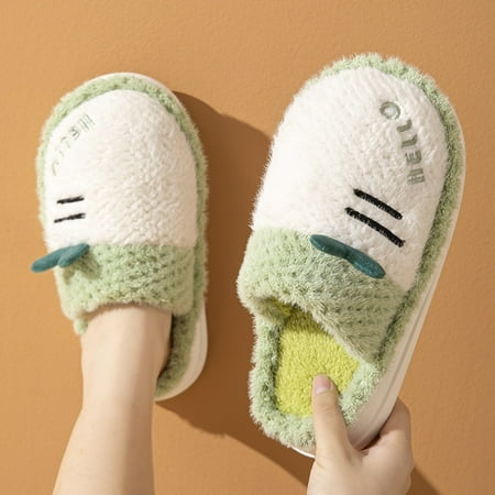 

Gubotare Fluffy Slippers Women s Fuzzy Pom Pom Feather Velvet House Slippers Cozy Bedroom Slippers for Ladies Non-slip Sole Indoor Outdoor Green 6