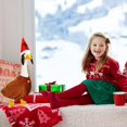 thumbnail image 5 of 17 Inch Christmas Porch Goose Costume, Fuzzy Goose Outfit with Shawl & Bow Headband, Holiday Clothes for Lawn Goose Statue, Front Porch, Yard & Patio Decor, 5 of 9