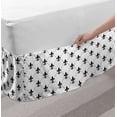 thumbnail image 2 of Fleur De Lis Bed Skirt, French Damask Composition Monochrome Pattern Royal Classic Insignia Motif, Elastic Bedskirt Dust Ruffle Wrap Around for Bedding Decor, 4 Sizes, Black White, by Ambesonne, 2 of 2