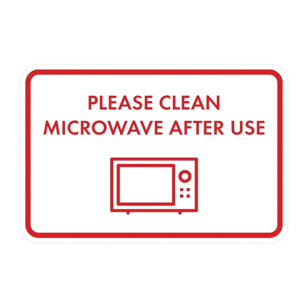 Classic Framed Please Clean Microwave After Use Sign (White/Red ...