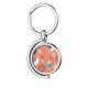 thumbnail image 1 of Orange Flower Plant pintura Rotating keychain Metal Keyring Holder, 1 of 2