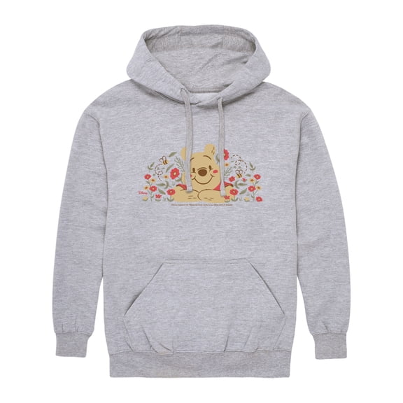 Winnie The Pooh - Winnie Florals -Mens Long Sleeve Fleece Pullover Hoodie