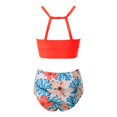 thumbnail image 2 of Vedolay Plus Size Swimsuits Women's Ruffle One Shoulder Bikini High Waist Bikini Swimsuit 2 Piece Bathing Suit,Red XL, 2 of 5
