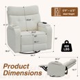 thumbnail image 2 of Aemeios Power Swivel Rocker Recliner Chair with Massage and Heat for Living Room, White, 2 of 11
