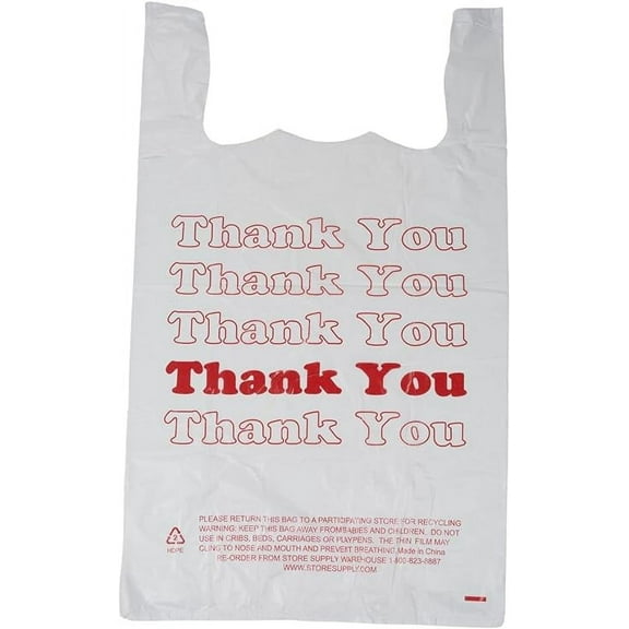 Wanowa Basics Thank You T-Shirt Bags - Pack of 1000 - 1/6 Large