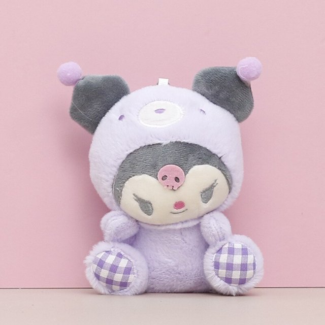 Muñeco de peluche Kawaii Hello Kitty Sanrios Kuromi My Melody, monedero, llavero de dibujos animados de perro Purin, regalo colgante de Anime