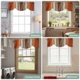 thumbnail image 6 of Tie Up Valances for Windows, Burnt Orange Brown Adjustable Valance Curtains Window Treatment for Living Room/Bedroom Windows, Farmhouse Vintage Wooden Rod Pocket Kitchen Curtains & Drapes 42x12 Inch, 6 of 9