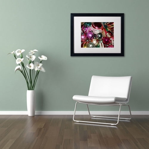 Trademark Fine Art "Vintage Christmas" Canvas Art by Patty Tuggle, White Matte, Black Frame