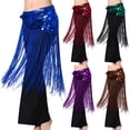 thumbnail image 2 of Umfun Women's Sequin Fringe Belly Dance Hip Scarf Skirt Elastic Waist Tassel Skirt Rave Festival Performance Costume Skirt, 2 of 8
