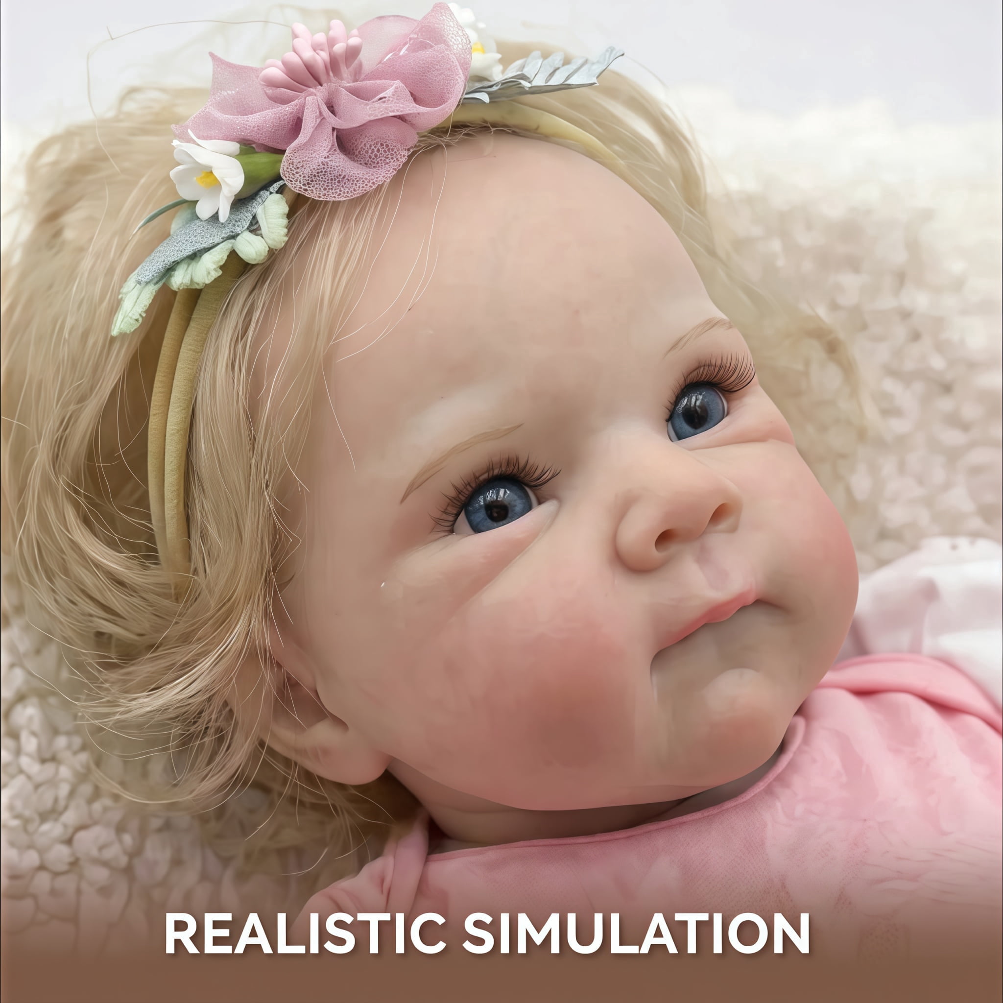 iCradle Adorable Lifelike Reborn Baby Dolls Girl 18 inch 46 cm Soft Cloth Body Blue Eyes Realistic Newborn Babies Xmas Birthday Gift for Kids