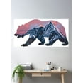 thumbnail image 2 of Bear With Mountains In The Dusk Poster Wall Art, Modern Wall Decor, 16x24 UNFRAMED, 2 of 3
