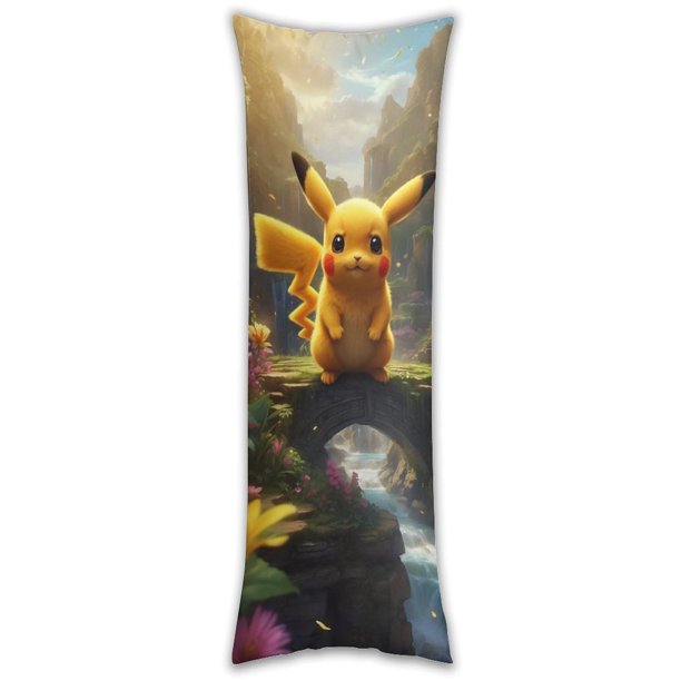 Funda de almohada Pokémon, funda de almohada larga de cuerpo entero, almohada de compañero de juegos para niños, cojín de sofá, muebles para el hogar, decoraciones de cama de 20" x 54"
