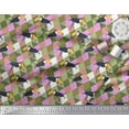 thumbnail image 2 of Soimoi Poly Georgette Fabric Check & Toucan Bird Print Sewing Fabric Yard 42 Inch Wide, 2 of 3