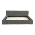 thumbnail image 6 of Aukfa Queen Size Upholstered Bed Frame, Low Profile Grounded Bed, Chenille Fabric Pleated Design Platform Bed, Dark Gray, 6 of 8