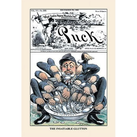Puck Magazine: The Insatiable Glutton-Fine Art Canvas Print (20" x 30")