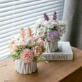 thumbnail image 2 of KIRIFLY Artificial Flowers Fake Silk Flower with Vase Flower Centerpieces for Wedding Decoration Table(Pink with ceramic vase), 2 of 7