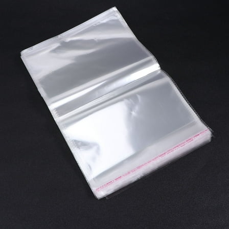 WHAMVOX 100Pcs Transparent Clothes Packing Bags SelfAdhesive MultiPurpose PP Bags for Storage