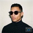 thumbnail image 3 of SA106 Round Thick Horn Rim Polarized Sunglasses Retro Hipster UV400 TAC Lens / Slate Frame - Black Lens, 3 of 7