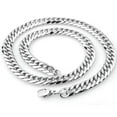 thumbnail image 3 of QQTDFG 9/11/13/16/19/21mm Heavy Polished Stainless Steel Chain Cuban Curb Necklace Gift-Silver-9mm-22inch or 55cm, 3 of 4