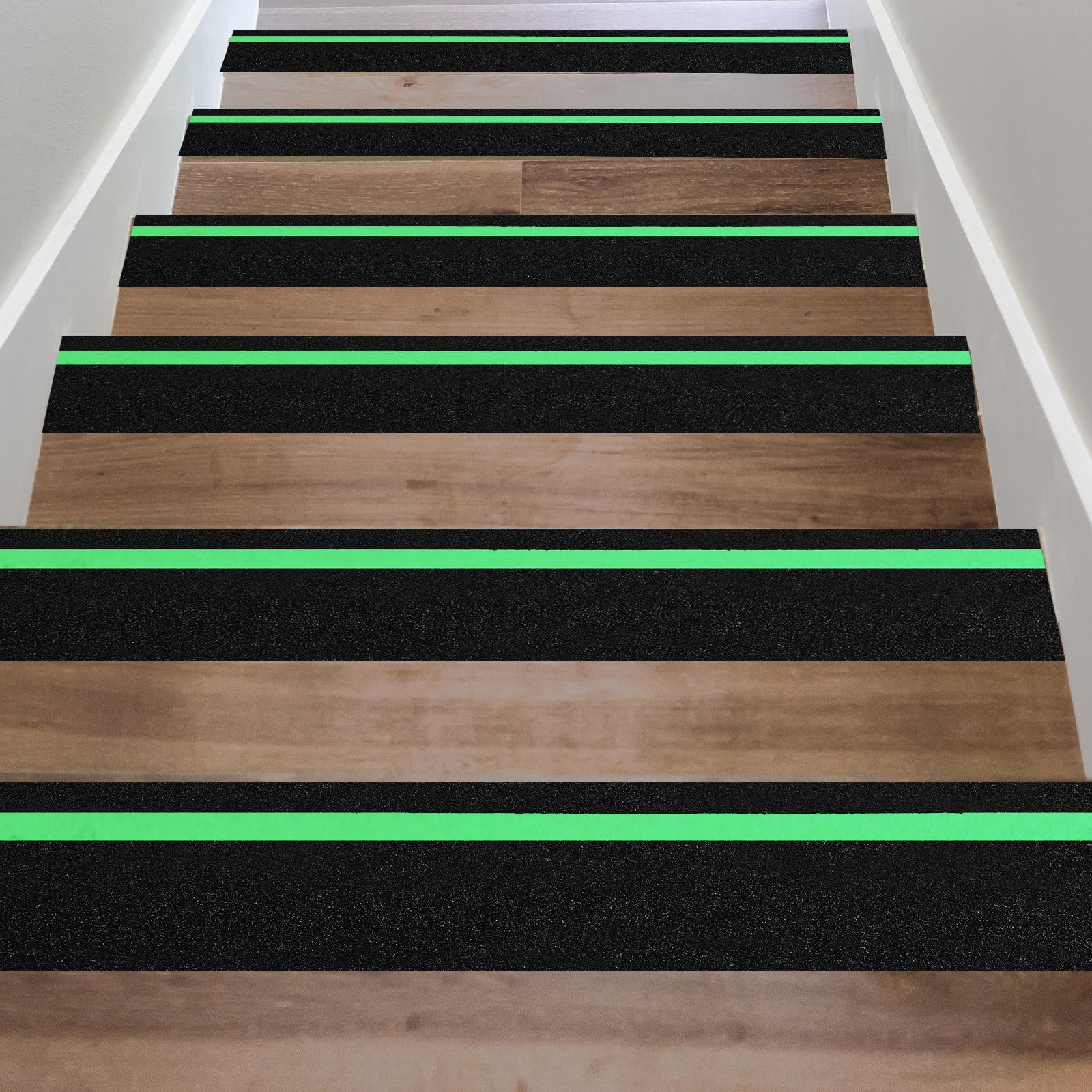 Homoyoyo Glowing Non Slip Tape Black Pte for Home Stairs Safety Durable Grip