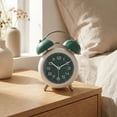 thumbnail image 2 of REGALWOVEN Old Fashioned Circle Loud Alarm Clock with Night Light Battery Operated for Heavy Sleepers Adults 5.9 x 4.3 x 2 inch Green, 2 of 7