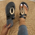 thumbnail image 5 of KEGIRLOM Women's Fashionable Casual Shoes With Metal Buckle Plus Size Spring/Summer Style Trendy And Comfortable Flat Beach Sandals. Black 6.5, 5 of 9