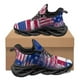 thumbnail image 1 of Zapatillas informales con diseño artístico del 4 de julio para mujer, zapatillas de verano con suela vulcanizada antideslizantes para correr, zapatillas de baloncesto con cordones para hombre., 1 of 6