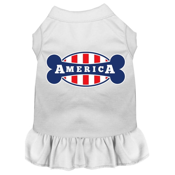 Mirage Pet Bonely in America Screen Print Dress White Med