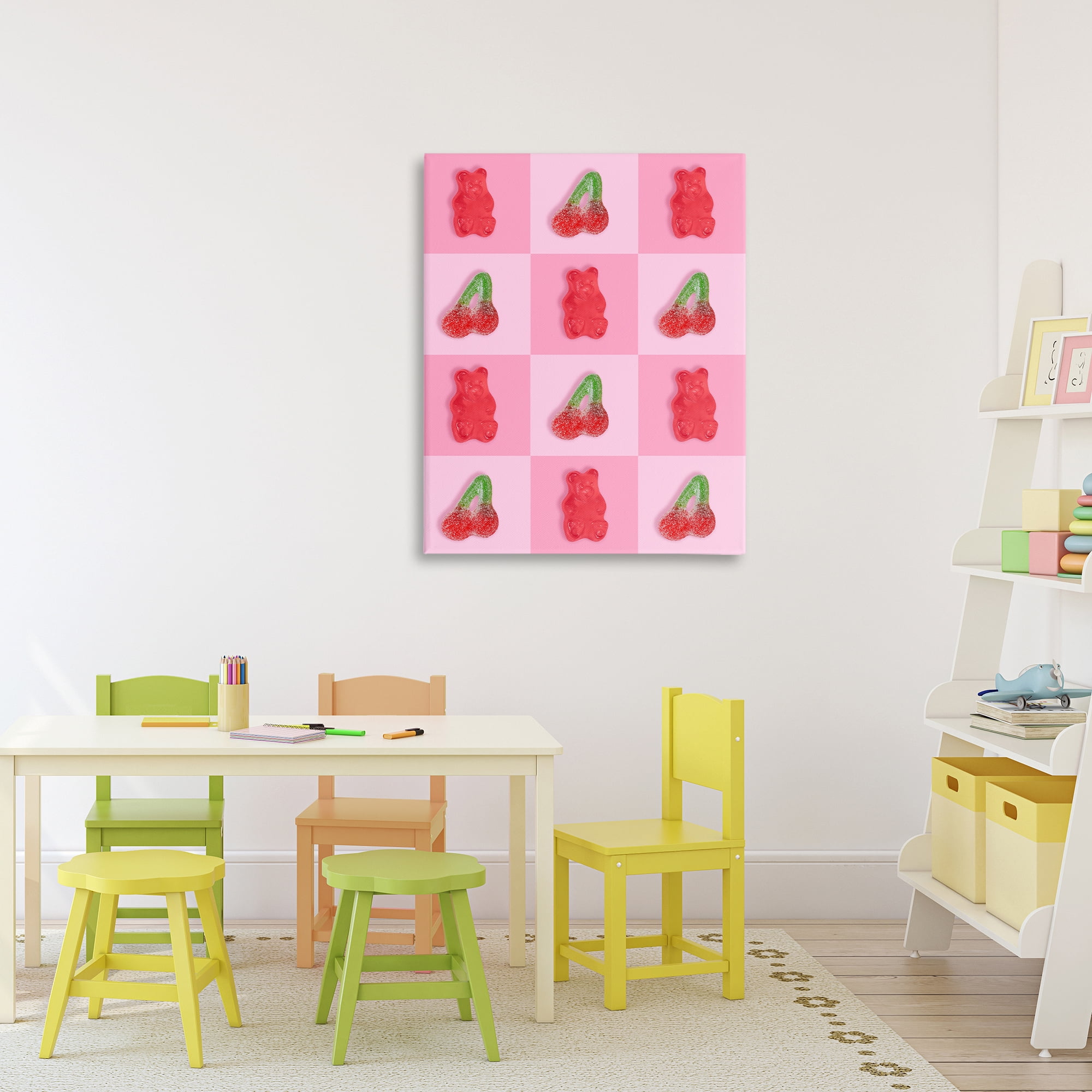 Stupell Industries Gummy Bears and Cherries Grid Canvas Wall Art, design by LISH Creative