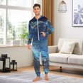 thumbnail image 6 of FORMRS Onesies Pajama for Adults Unisex Hoodie Winter Jumpsuit One Piece Sleepwear, Sizes S-2XL, Floral Occean, 6 of 7
