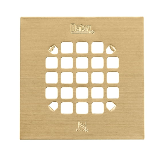 Oatey 4-1/4" Square Snap-Tite Shower Strainer in Brushed Gold - 42361
