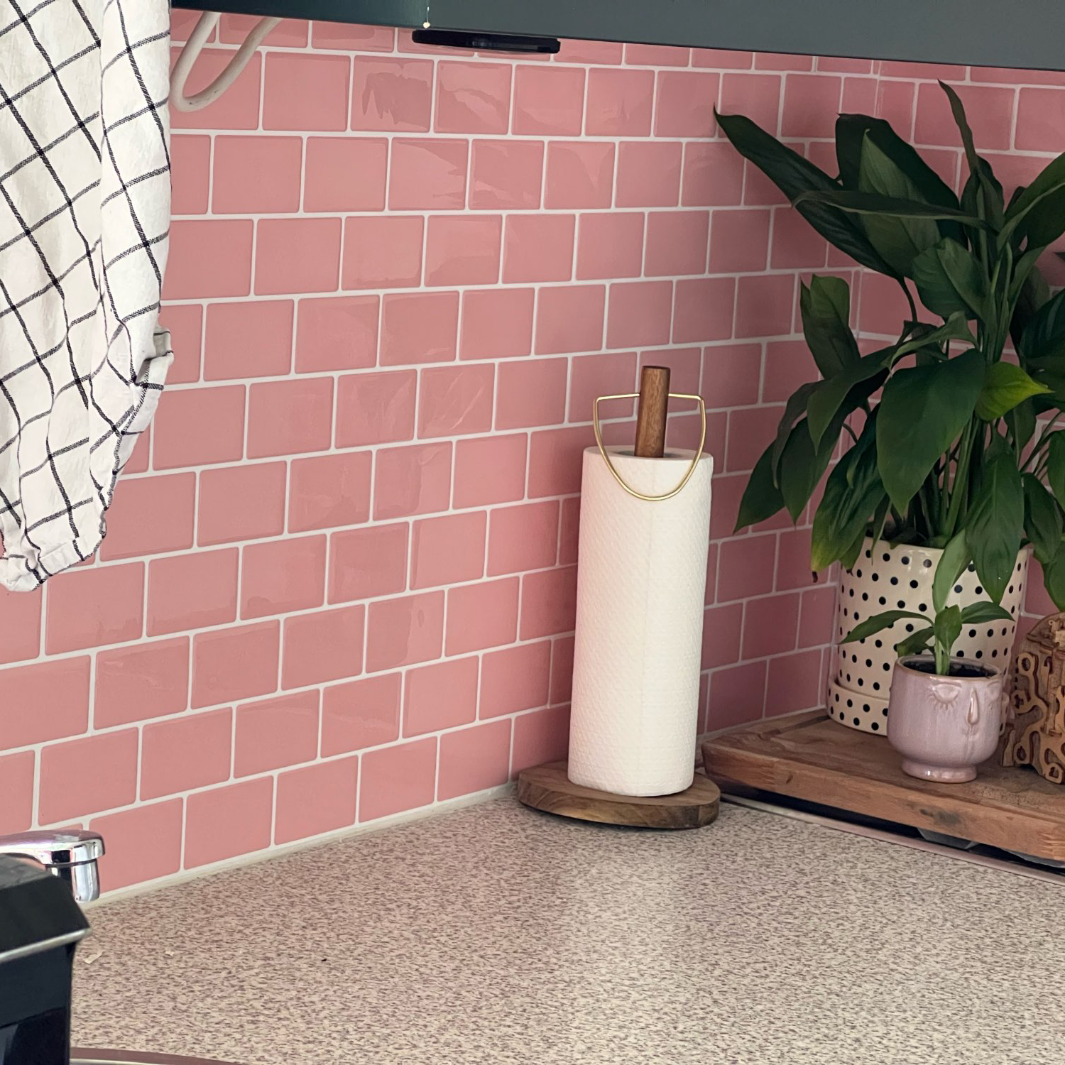 clevermosaics 12x12 Pink Marble Peel and Stick Vinyl Subway Tiles - 10 Sheets