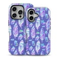 thumbnail image 2 of DesignSkinz Scratch-Resistant Hard Slim Case Compatible with iPhone 12 Pro (Compatible with MagSafe) - Blue Feathers and Crystals Gems, 2 of 9