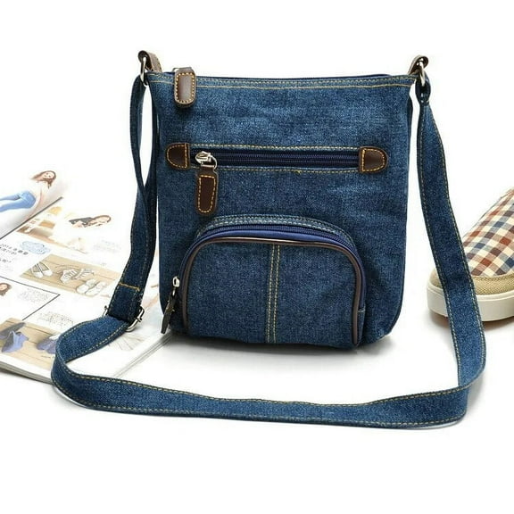 Fashion Small Denim Handbag Women Bag Designer Ladies Handbags Big Purses Jean Denim Tote Shoulder Crossbody Women Messenger Bag Dark Blue